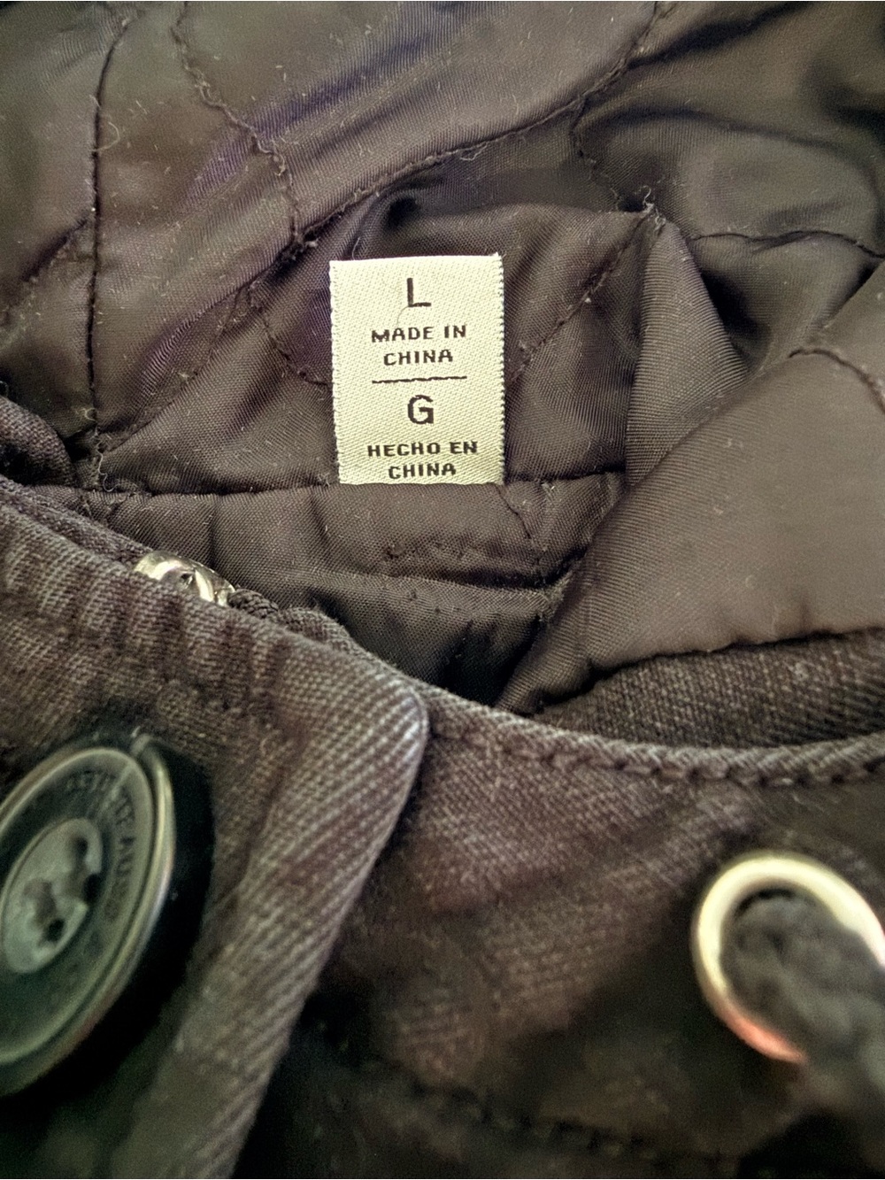 Levi’s Black Hooded Utility Field Jacket Women’s L Military Cargo - Picture 11 of 12